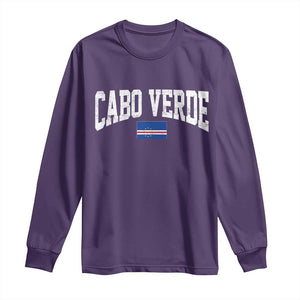 Cabo Verde Sports Throwback Long Sleeve Shirt Cape Verdean Pride Lovers TS11 Purple Print Your Wear