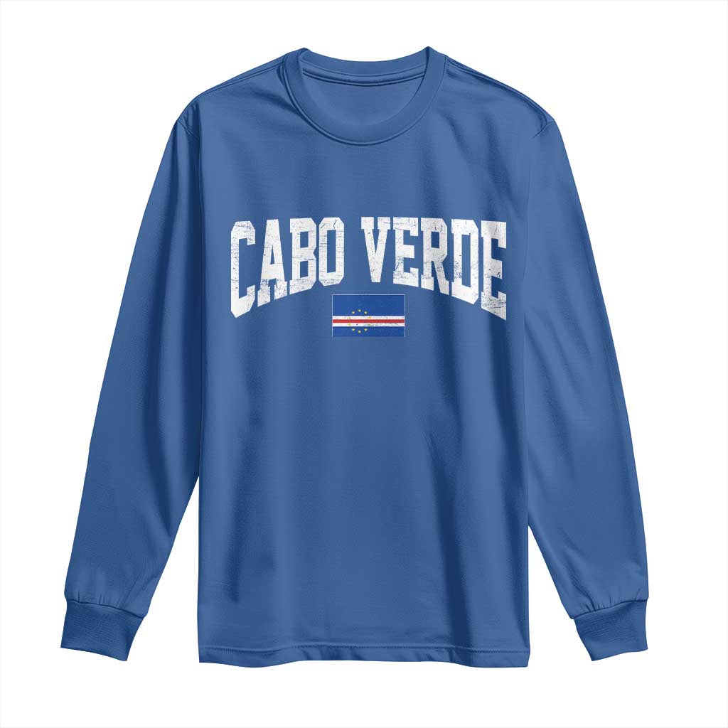 Cabo Verde Sports Throwback Long Sleeve Shirt Cape Verdean Pride Lovers TS11 Royal Blue Print Your Wear