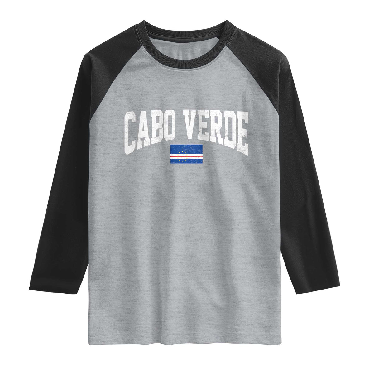Cabo Verde Sports Throwback Raglan Shirt Cape Verdean Pride Lovers TS11 Heather Gray Black Print Your Wear