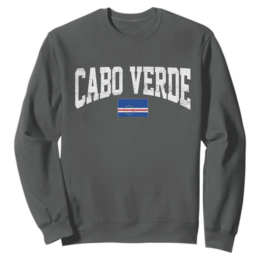 Cabo Verde Sports Throwback Sweatshirt Cape Verdean Pride Lovers TS11 Dark Heather Print Your Wear
