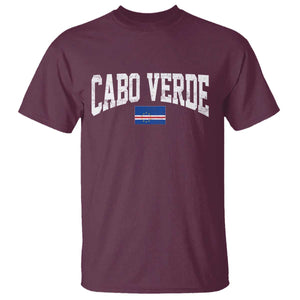 Cabo Verde Sports Throwback T Shirt Cape Verdean Pride Lovers TS11 Maroon Print Your Wear