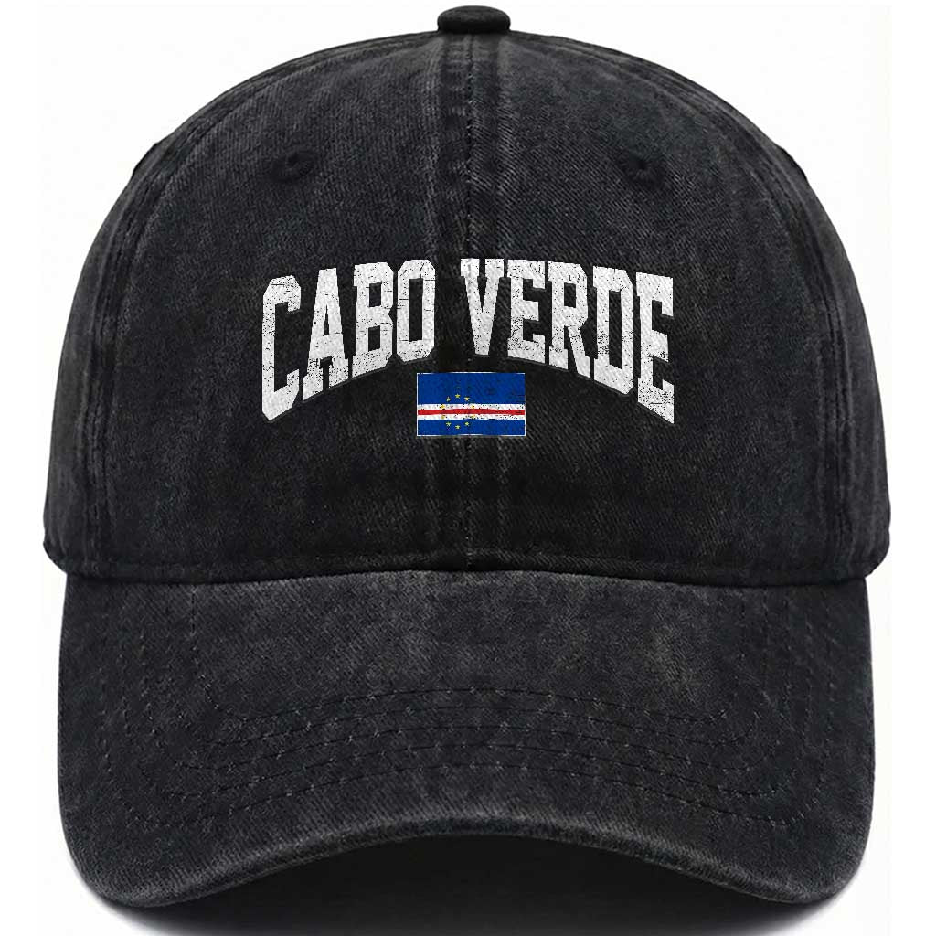 Cabo Verde Sports Throwback Washed Cotton Baseball Cap Cape Verdean Pride Lovers TS11 Print Your Wear