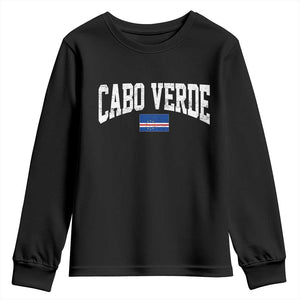 Cabo Verde Sports Throwback Youth Sweatshirt Cape Verdean Pride Lovers TS11 Black Print Your Wear