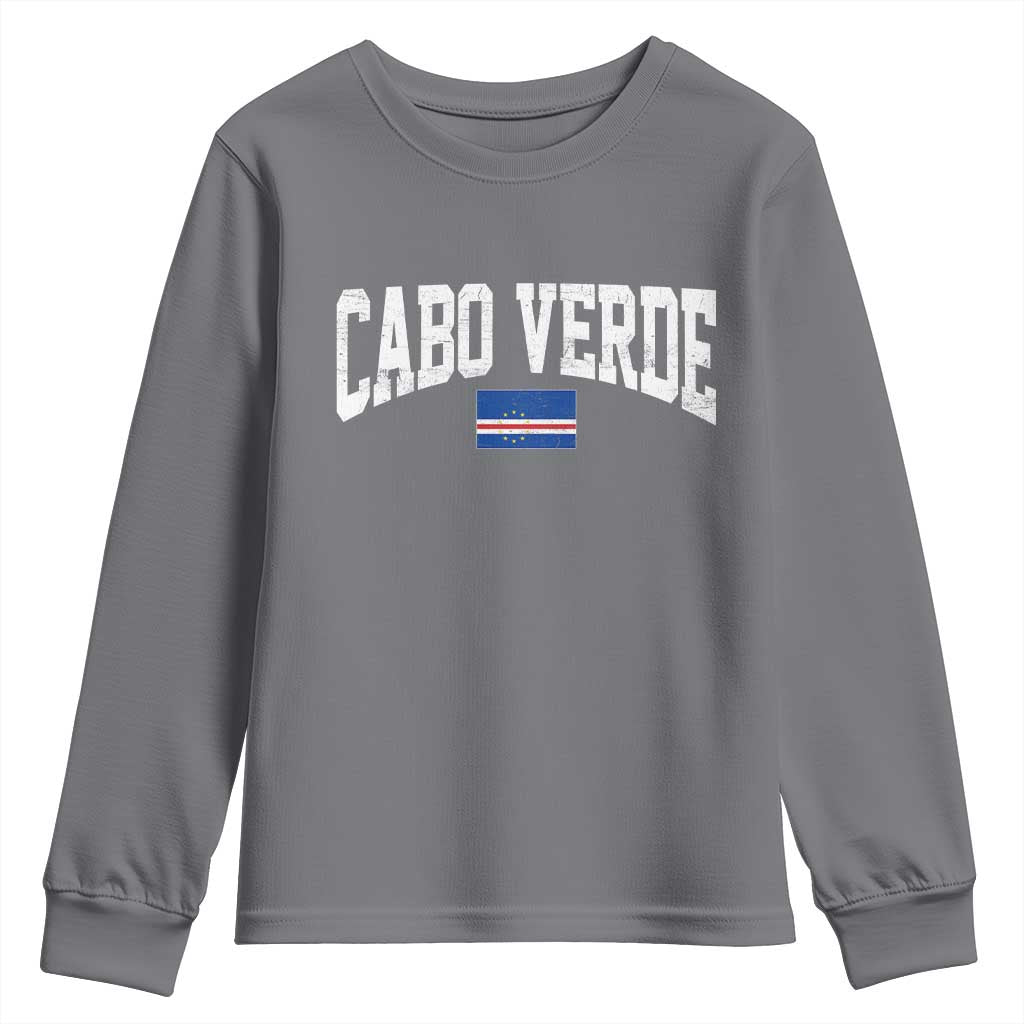 Cabo Verde Sports Throwback Youth Sweatshirt Cape Verdean Pride Lovers TS11 Charcoal Print Your Wear