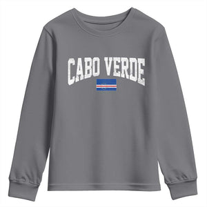 Cabo Verde Sports Throwback Youth Sweatshirt Cape Verdean Pride Lovers TS11 Charcoal Print Your Wear