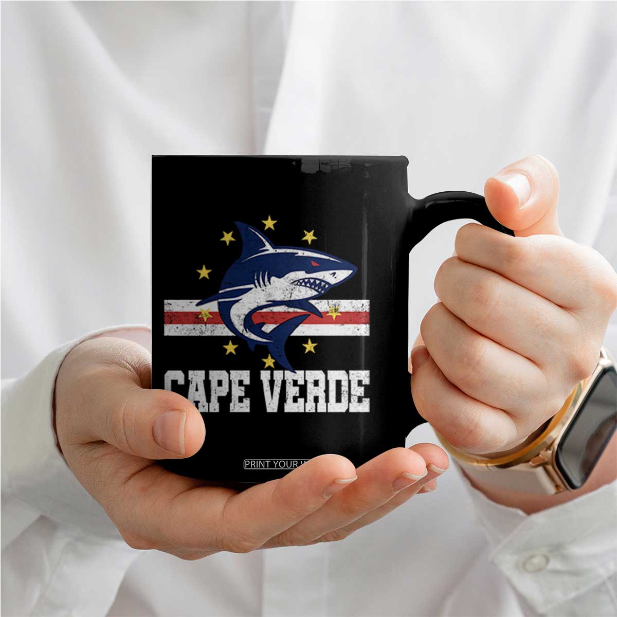 Vintage Cape Verde Shark Cabo Verdean Roots Coffee Mug TS11 Print Your Wear