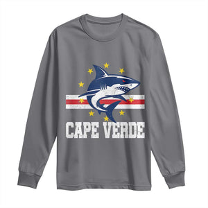 Vintage Cape Verde Shark Cabo Verdean Roots Long Sleeve Shirt TS11 Charcoal Print Your Wear