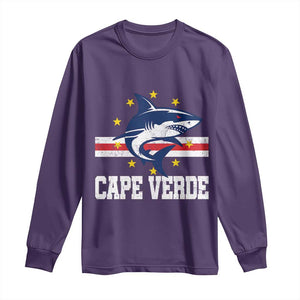 Vintage Cape Verde Shark Cabo Verdean Roots Long Sleeve Shirt TS11 Purple Print Your Wear