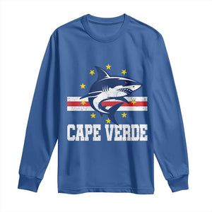 Vintage Cape Verde Shark Cabo Verdean Roots Long Sleeve Shirt TS11 Royal Blue Print Your Wear