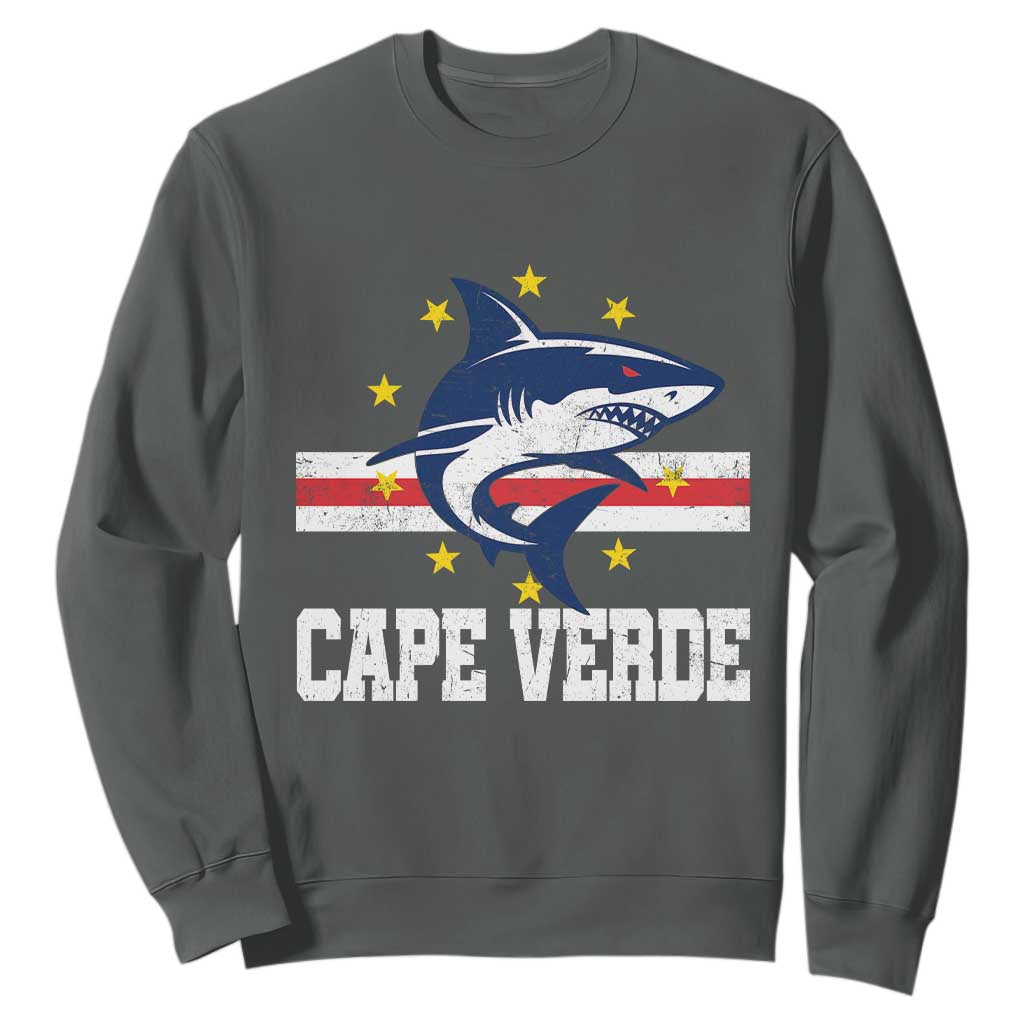 Vintage Cape Verde Shark Cabo Verdean Roots Sweatshirt TS11 Dark Heather Print Your Wear