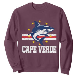 Vintage Cape Verde Shark Cabo Verdean Roots Sweatshirt TS11 Maroon Print Your Wear
