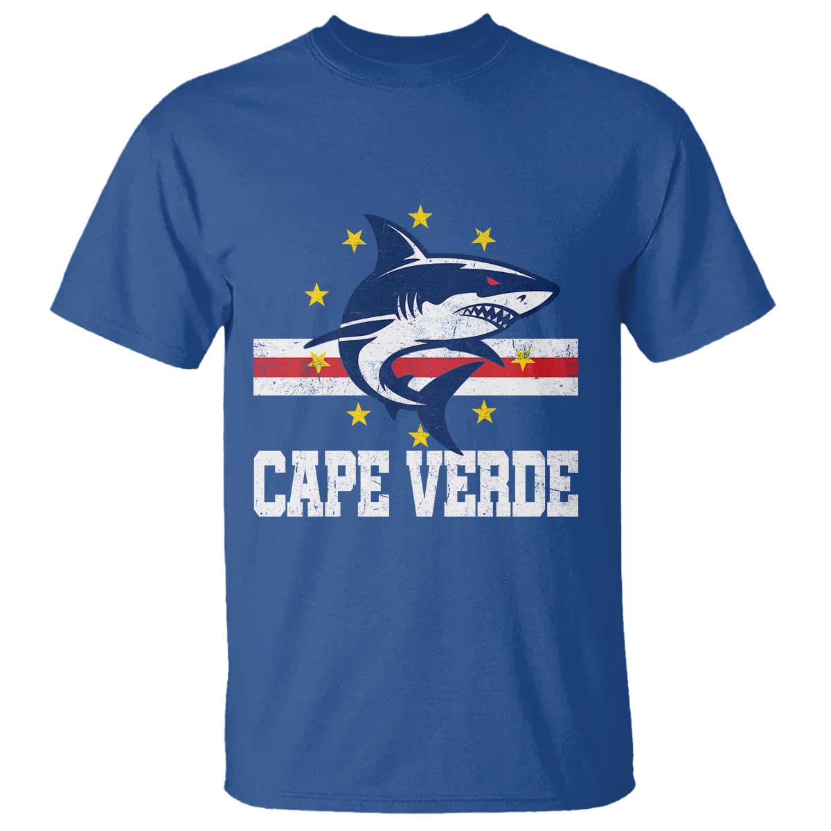 Vintage Cape Verde Shark Cabo Verdean Roots T Shirt TS11 Royal Blue Print Your Wear