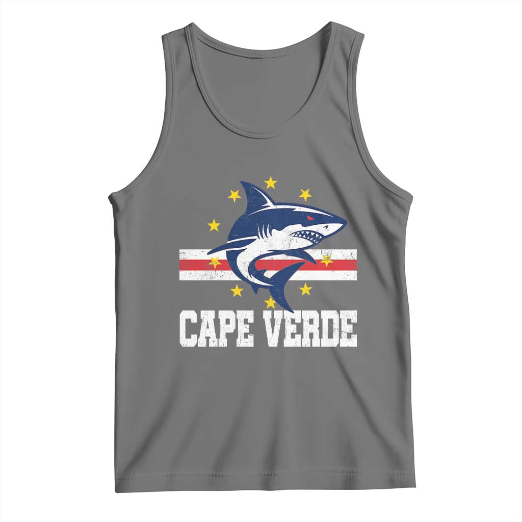 Vintage Cape Verde Shark Cabo Verdean Roots Tank Top TS11 Black Heather Print Your Wear