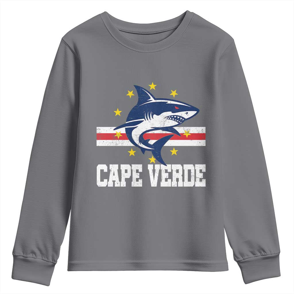 Vintage Cape Verde Shark Cabo Verdean Roots Youth Sweatshirt TS11 Charcoal Print Your Wear
