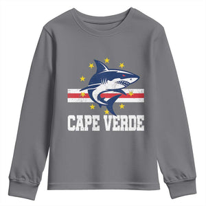 Vintage Cape Verde Shark Cabo Verdean Roots Youth Sweatshirt TS11 Charcoal Print Your Wear