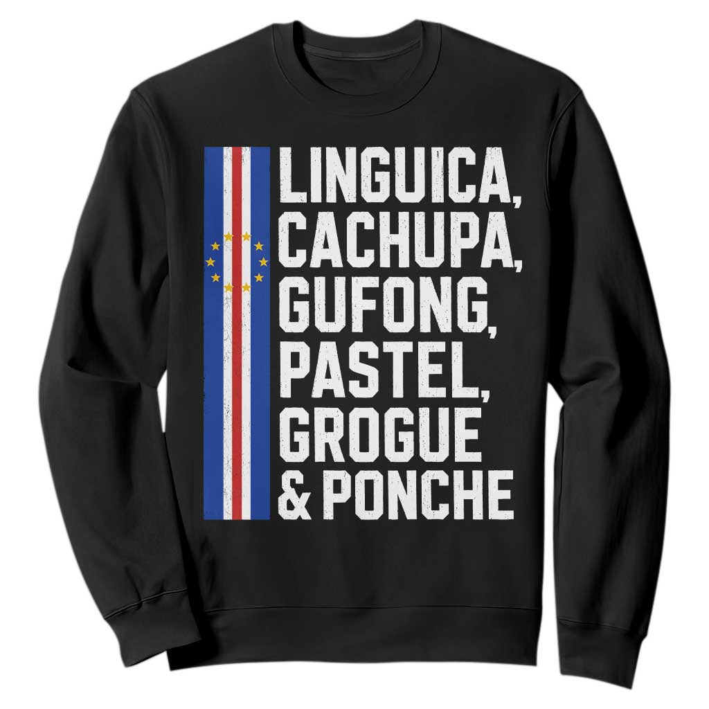 Cape Verde Cuisine Sweatshirt Linguica Cachupa Gufong Cabo Verde Heritage TS11 Black Print Your Wear