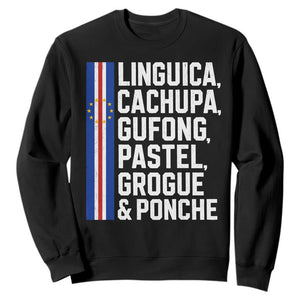 Cape Verde Cuisine Sweatshirt Linguica Cachupa Gufong Cabo Verde Heritage TS11 Black Print Your Wear