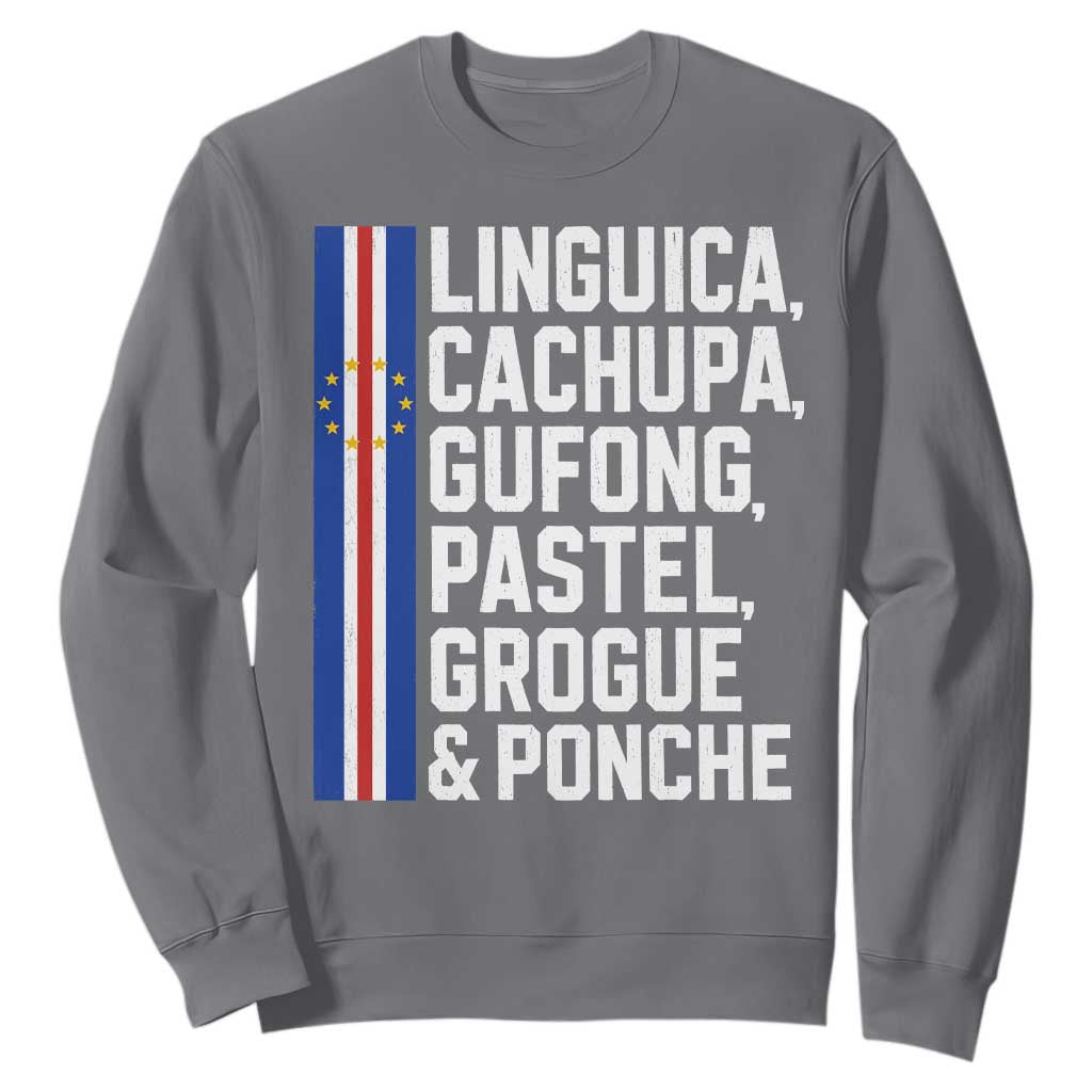 Cape Verde Cuisine Sweatshirt Linguica Cachupa Gufong Cabo Verde Heritage TS11 Charcoal Print Your Wear