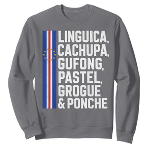 Cape Verde Cuisine Sweatshirt Linguica Cachupa Gufong Cabo Verde Heritage TS11 Charcoal Print Your Wear
