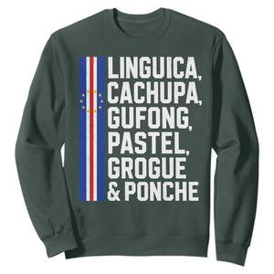 Cape Verde Cuisine Sweatshirt Linguica Cachupa Gufong Cabo Verde Heritage TS11 Dark Forest Green Print Your Wear