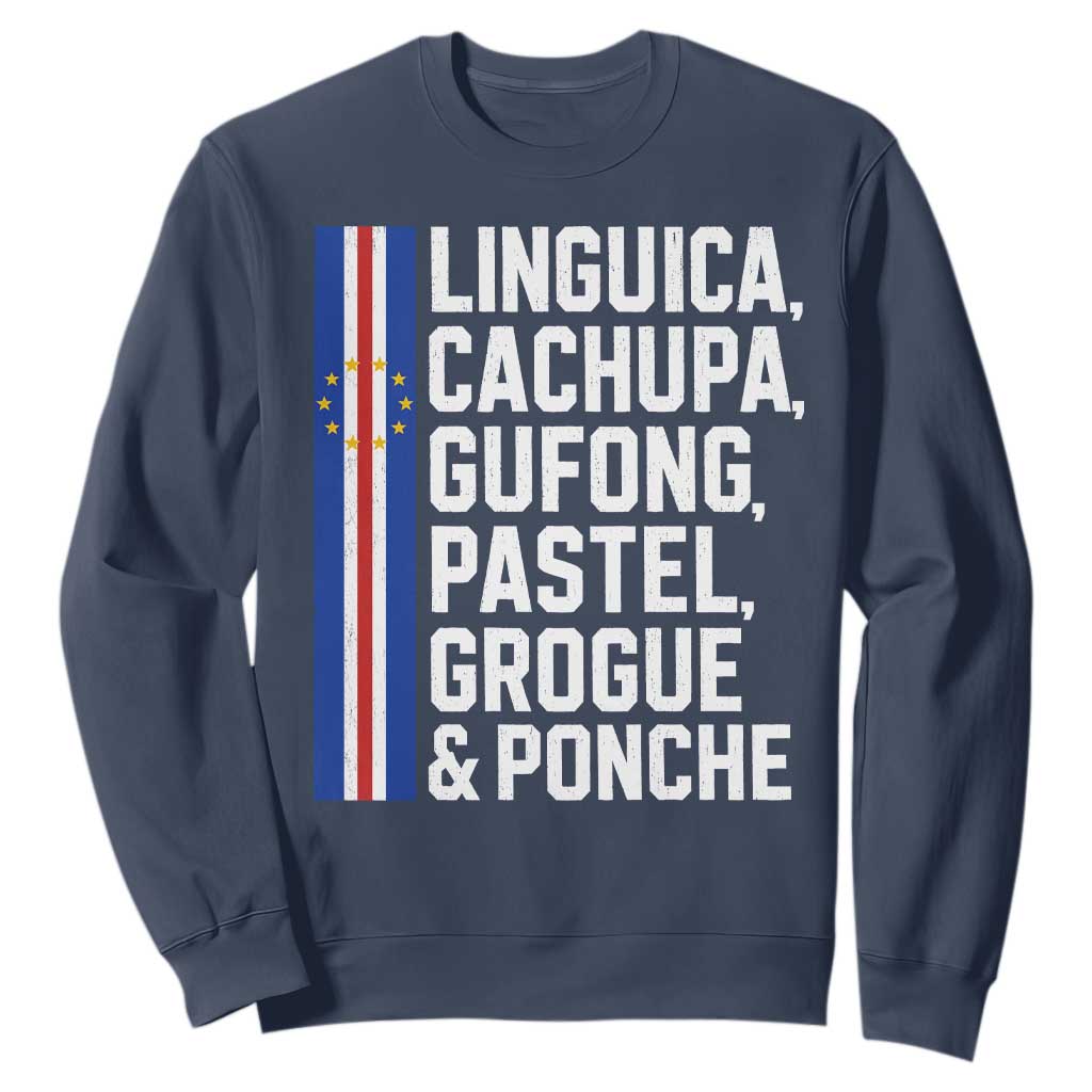 Cape Verde Cuisine Sweatshirt Linguica Cachupa Gufong Cabo Verde Heritage TS11 Navy Print Your Wear