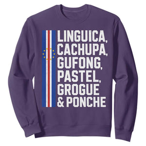 Cape Verde Cuisine Sweatshirt Linguica Cachupa Gufong Cabo Verde Heritage TS11 Purple Print Your Wear