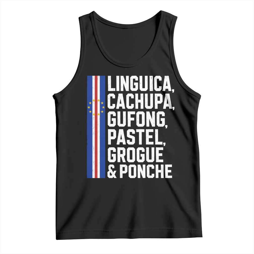 Cape Verde Cuisine Tank Top Linguica Cachupa Gufong Cabo Verde Heritage TS11 Black Print Your Wear