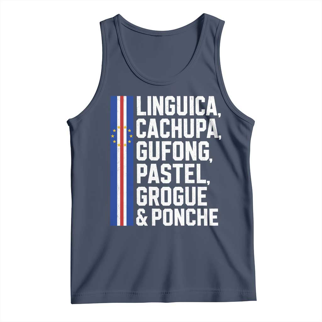 Cape Verde Cuisine Tank Top Linguica Cachupa Gufong Cabo Verde Heritage TS11 Navy Print Your Wear