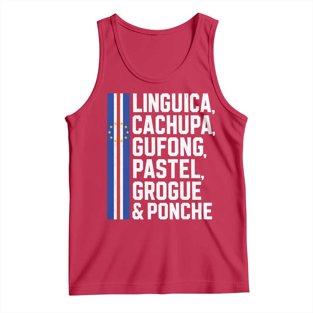 Cape Verde Cuisine Tank Top Linguica Cachupa Gufong Cabo Verde Heritage TS11 Red Print Your Wear