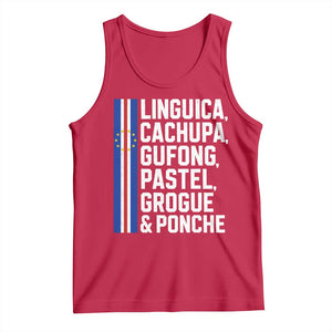 Cape Verde Cuisine Tank Top Linguica Cachupa Gufong Cabo Verde Heritage TS11 Red Print Your Wear