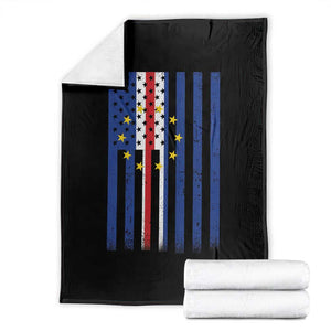 Half Cape Verdean Half American Throw Blanket Cabo Verdean Roots Vintage Cape Verde Flag TS11 Black Print Your Wear