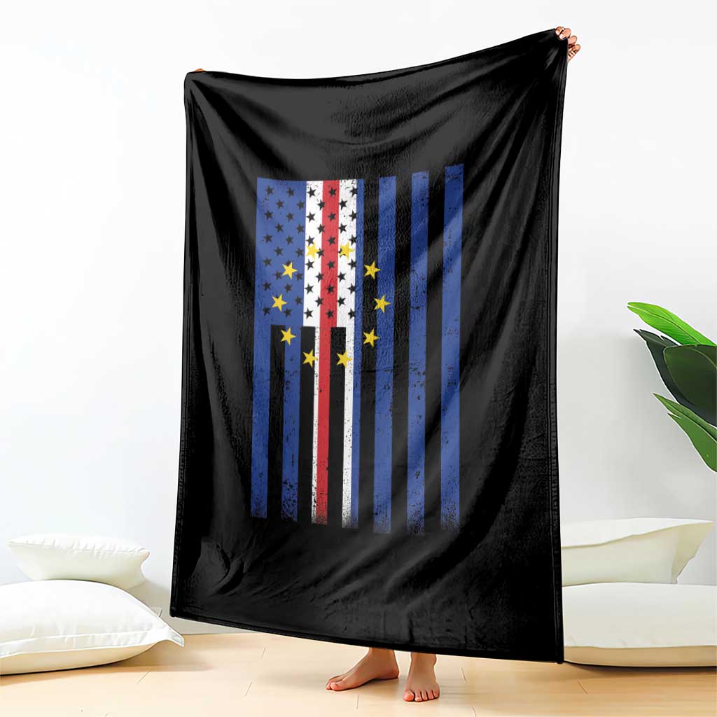 Half Cape Verdean Half American Throw Blanket Cabo Verdean Roots Vintage Cape Verde Flag TS11 Print Your Wear