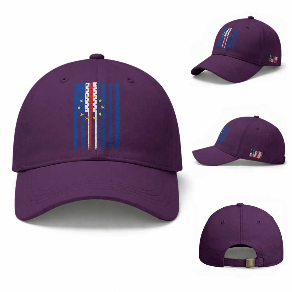 Half Cape Verdean Half American Baseball Cap Cabo Verdean Roots Vintage Cape Verde Flag TS11 Baseball Cap Universal Fit Purple Print Your Wear
