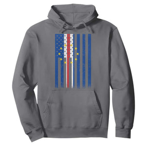 Half Cape Verdean Half American Hoodie Cabo Verdean Roots Vintage Cape Verde Flag TS11 Charcoal Print Your Wear
