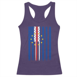 Half Cape Verdean Half American Racerback Tank Top Cabo Verdean Roots Vintage Cape Verde Flag TS11 Purple Print Your Wear