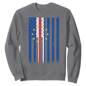 Half Cape Verdean Half American Sweatshirt Cabo Verdean Roots Vintage Cape Verde Flag TS11 Charcoal Print Your Wear