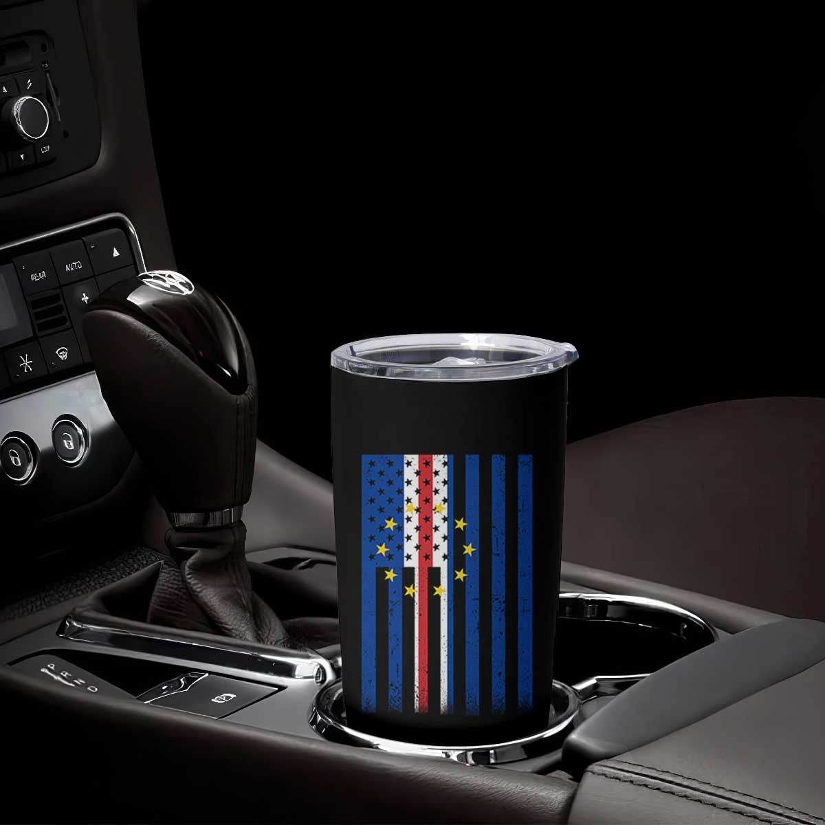 Half Cape Verdean Half American Tumbler Cup Cabo Verdean Roots Vintage Cape Verde Flag TS11 Print Your Wear