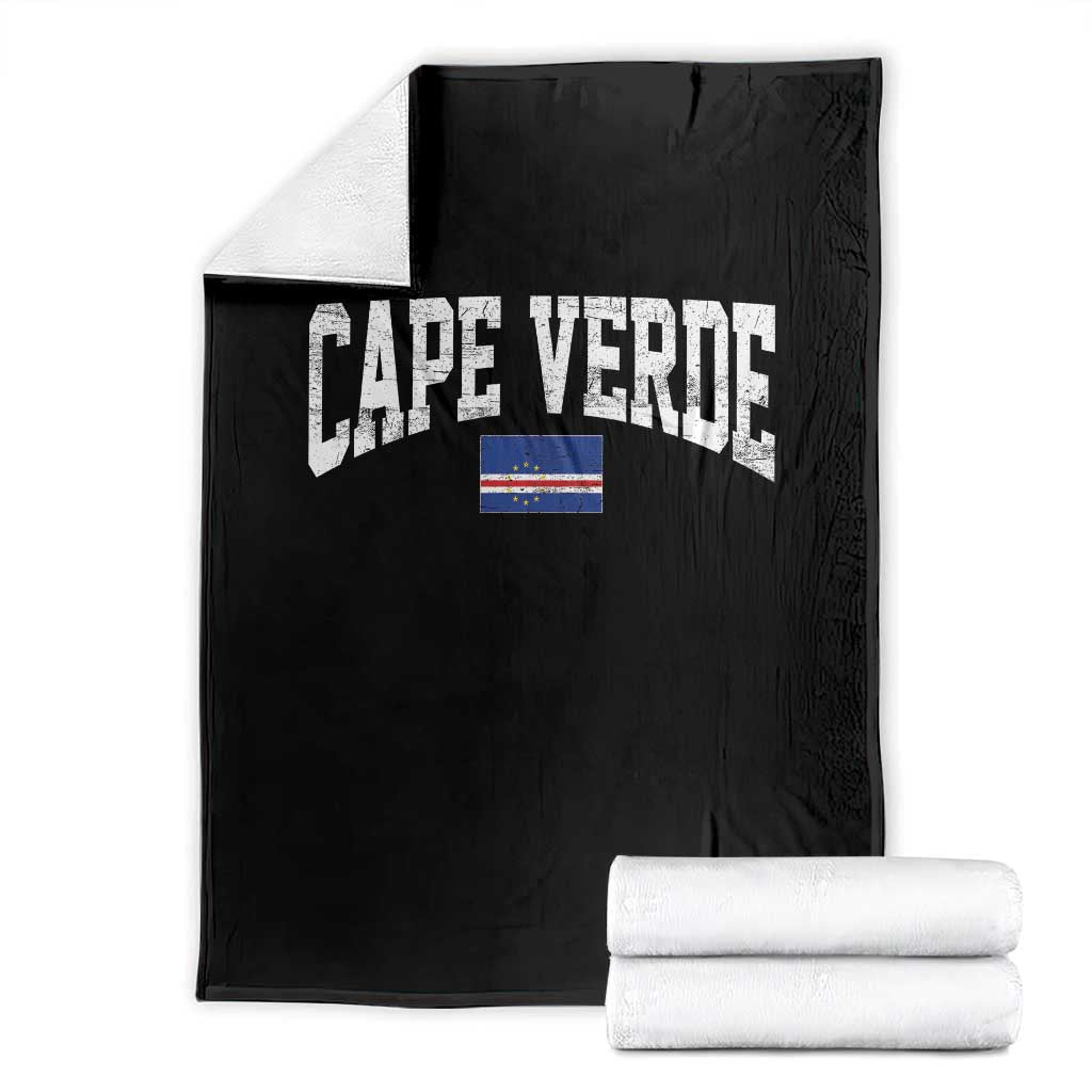 Cape Verde Sports Throwback Throw Blanket Cabo Verdean Pride TS11 Black Print Your Wear