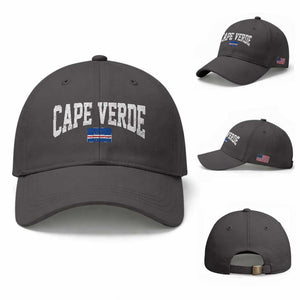 Cape Verde Sports Throwback Baseball Cap Cabo Verdean Pride TS11 Baseball Cap Universal Fit Dark Gray Print Your Wear