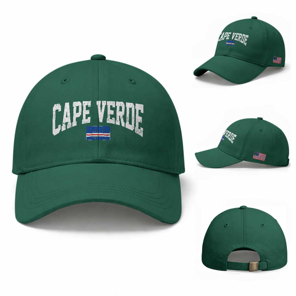 Cape Verde Sports Throwback Baseball Cap Cabo Verdean Pride TS11 Baseball Cap Universal Fit Irish Green Print Your Wear