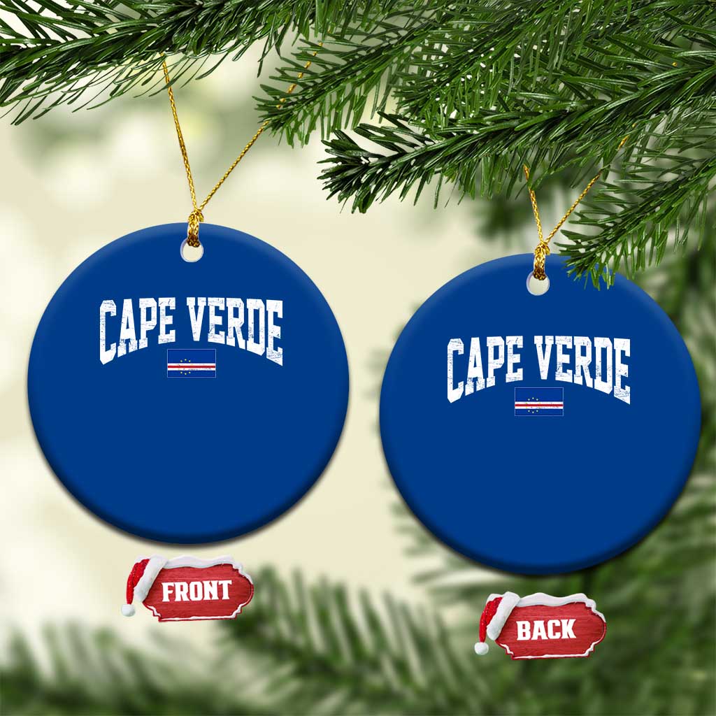 Cape Verde Sports Throwback Ceramic Ornament Cabo Verdean Pride TS11 1pc Blue Print Your Wear