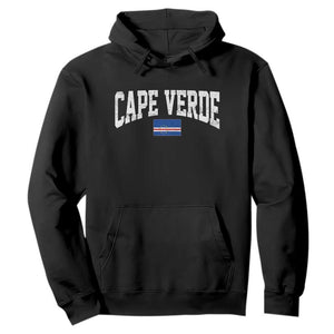 Cape Verde Sports Throwback Hoodie Cabo Verdean Pride TS11 Black Print Your Wear