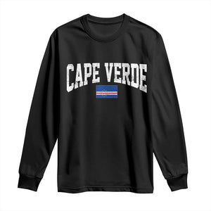 Cape Verde Sports Throwback Long Sleeve Shirt Cabo Verdean Pride TS11 Black Print Your Wear