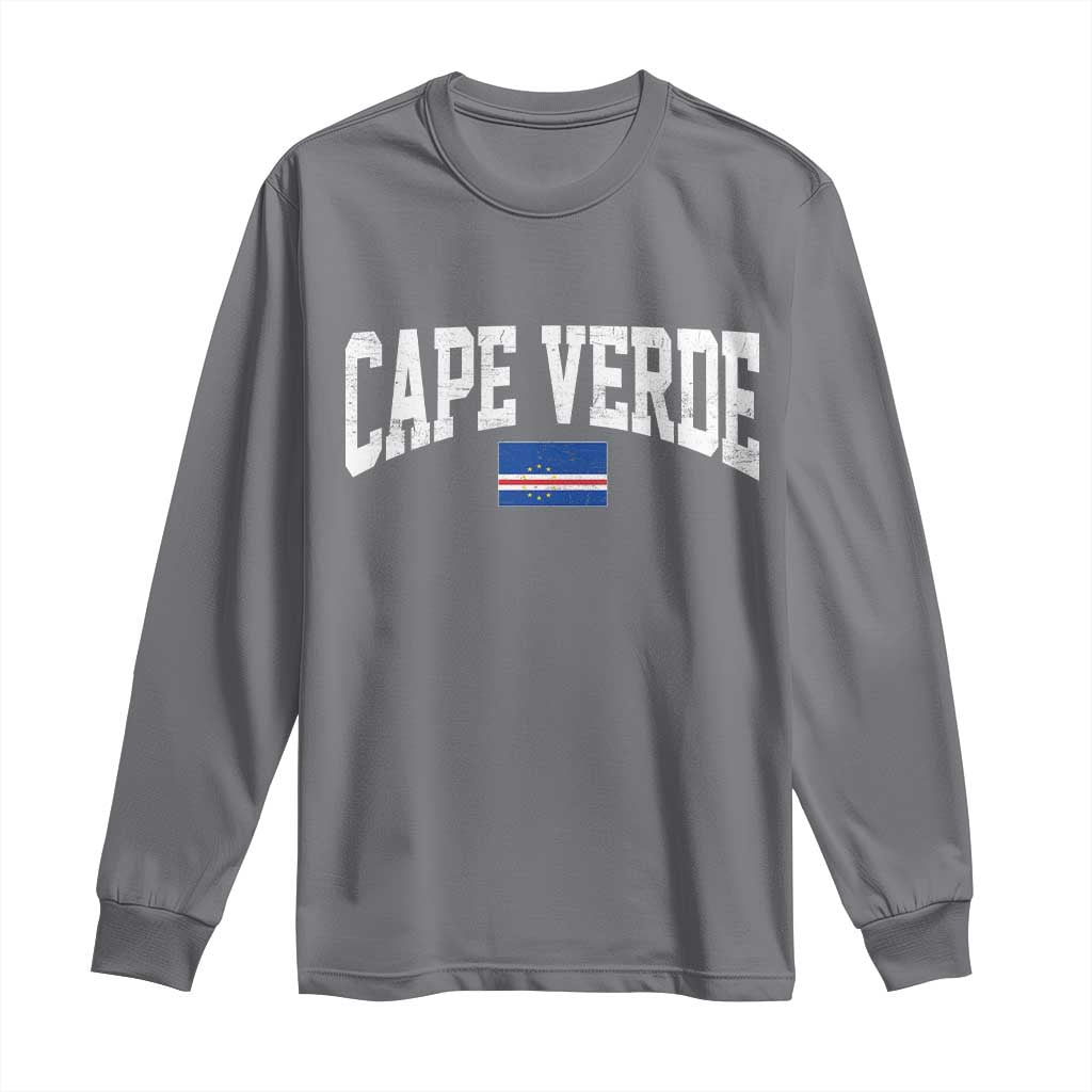 Cape Verde Sports Throwback Long Sleeve Shirt Cabo Verdean Pride TS11 Charcoal Print Your Wear