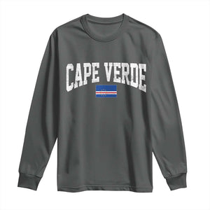 Cape Verde Sports Throwback Long Sleeve Shirt Cabo Verdean Pride TS11 Dark Heather Print Your Wear