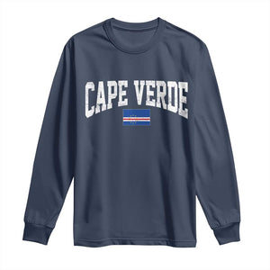 Cape Verde Sports Throwback Long Sleeve Shirt Cabo Verdean Pride TS11 Navy Print Your Wear