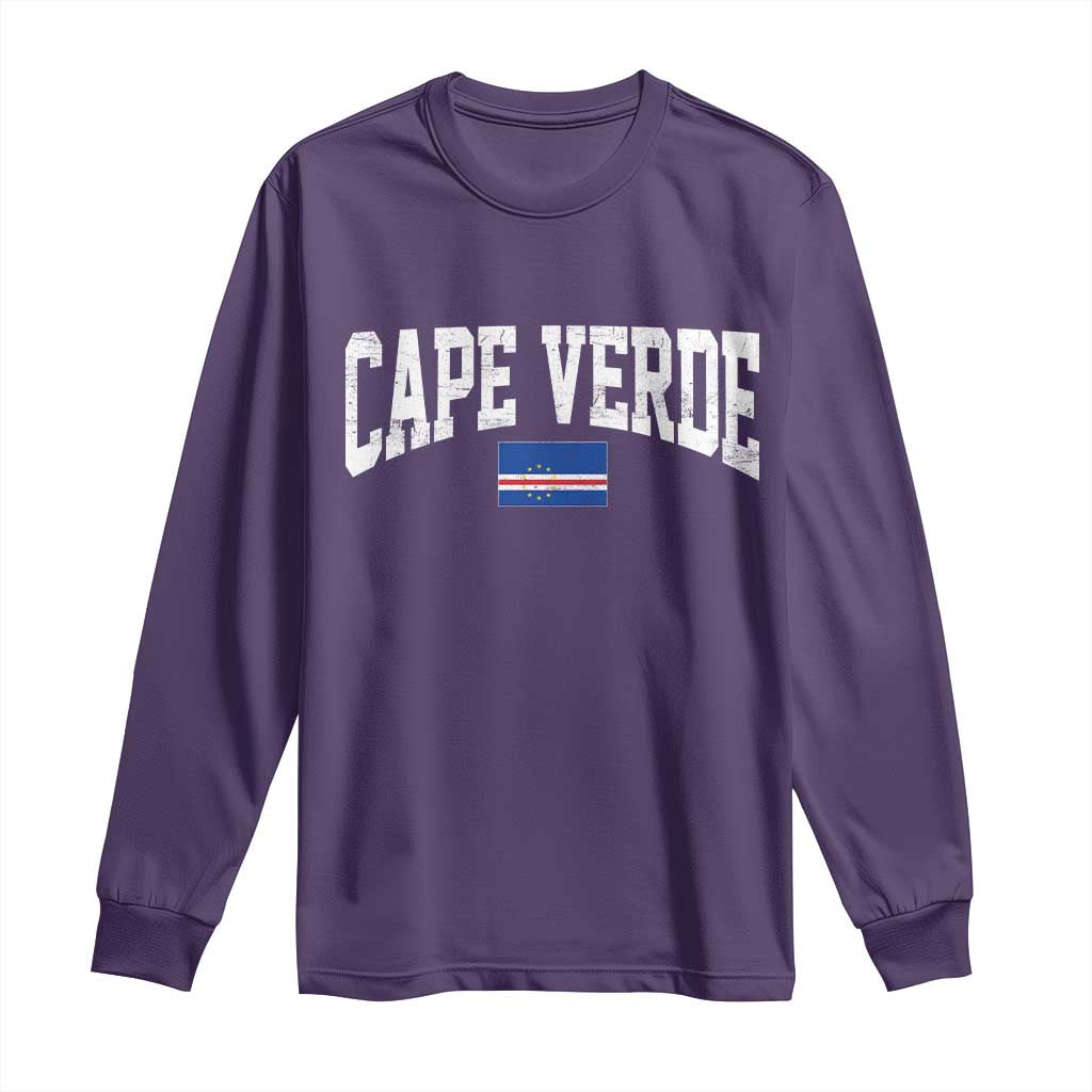 Cape Verde Sports Throwback Long Sleeve Shirt Cabo Verdean Pride TS11 Purple Print Your Wear