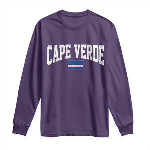 Cape Verde Sports Throwback Long Sleeve Shirt Cabo Verdean Pride TS11 Purple Print Your Wear