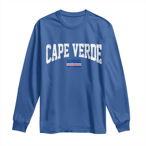 Cape Verde Sports Throwback Long Sleeve Shirt Cabo Verdean Pride TS11 Royal Blue Print Your Wear