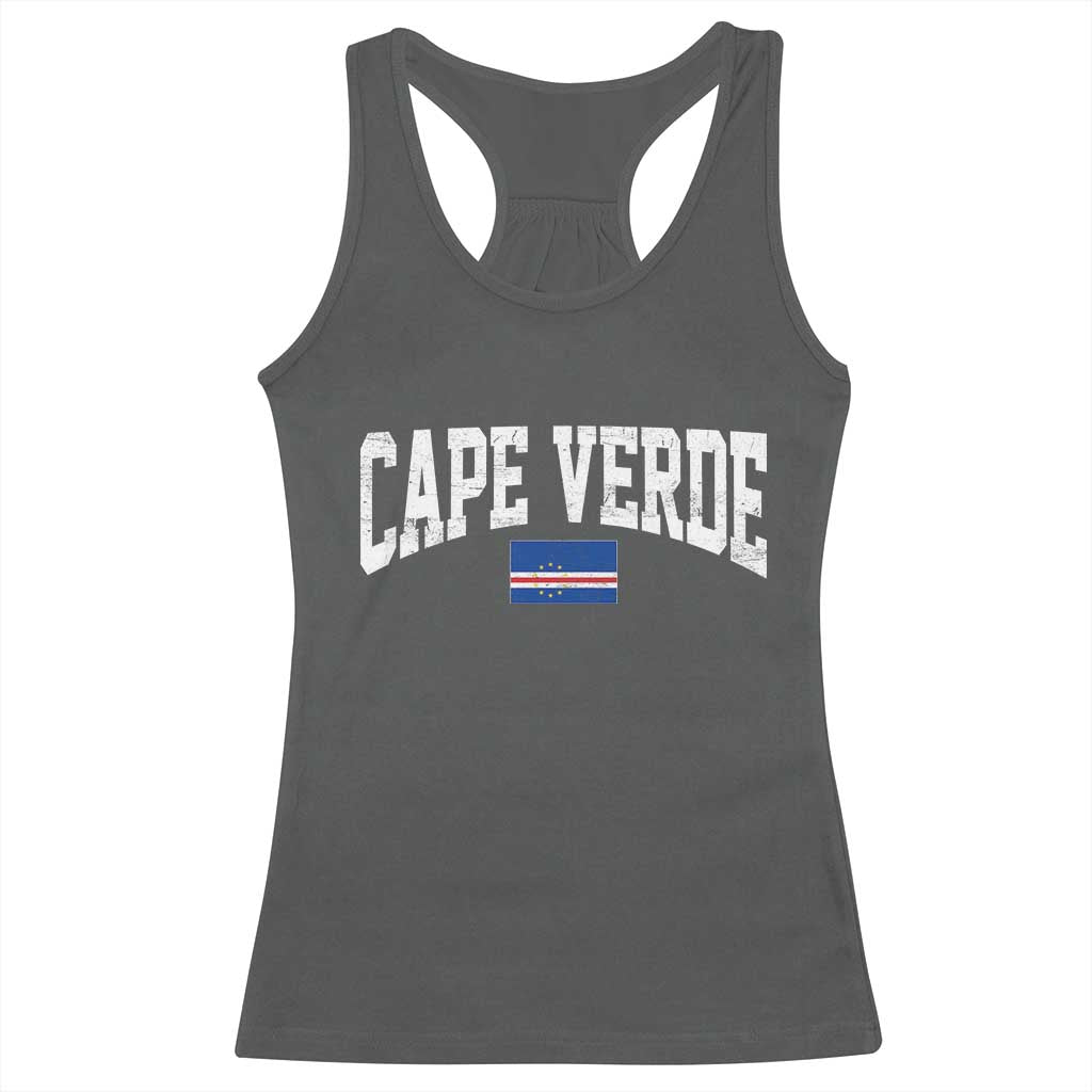 Cape Verde Sports Throwback Racerback Tank Top Cabo Verdean Pride TS11 Dark Heather Print Your Wear